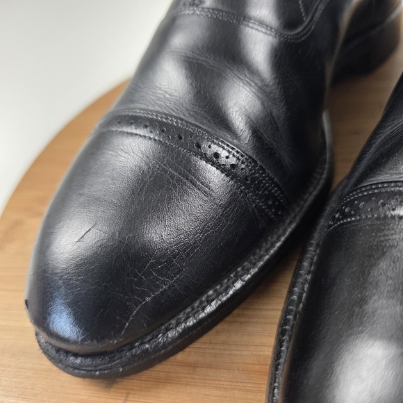 Brooks Brothers Shoes Mens Size 7.5 D Black Leather Cap Toe Oxford Made England main image 4